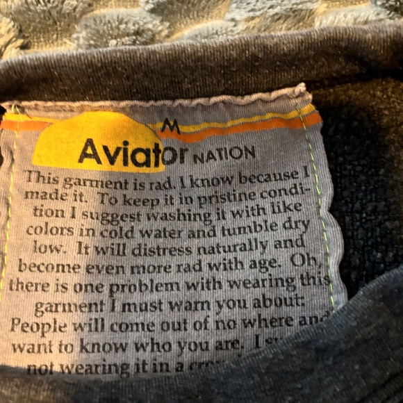 Aviator Nation Black sweatshirt with Yellow & Orange Label - Picture 3 of 4